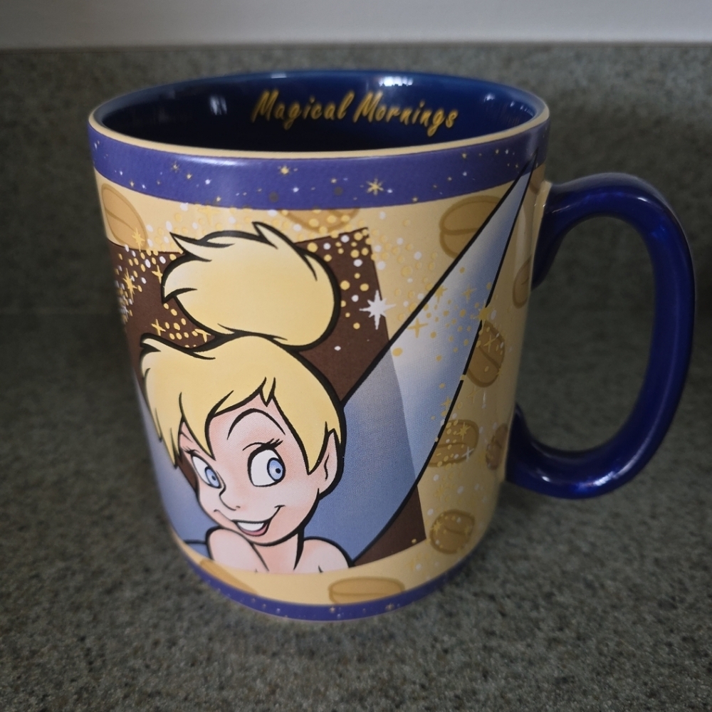 Walt Disney Tinkerbell Magical Mornings GIANT Ceramic Coffee Jumbo Mug. NWOT
